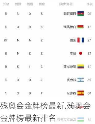 殘奧會最新獎牌榜排名詳解，關(guān)注與學習殘奧賽事的指南