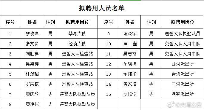 大埔縣最新人事公示,人事調整細節一覽